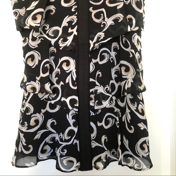 White House Black Market Black Scroll Tiered Top - Picture 15 of 16